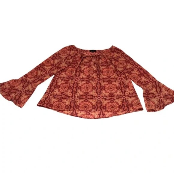 Sanctuary Lyric Top Pink Medallion Boho Peasant Blouse Size S - Picture 6 of 13
